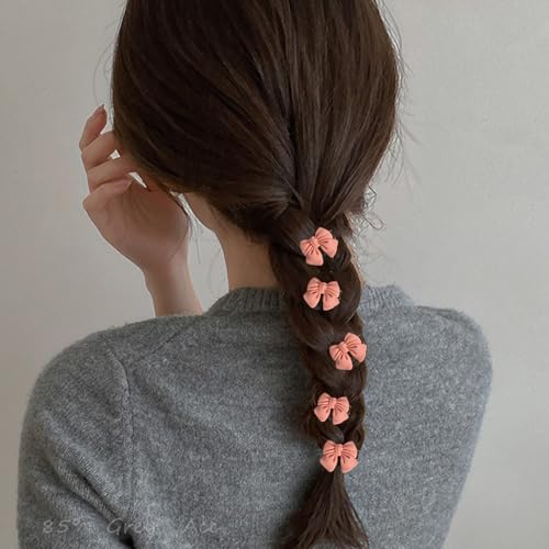 Pink Bow Hair Clips Mini Acrylic Hair Claw Clips for Women and Girls 10 Pack