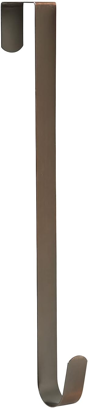 Sattiyrch 12" Wreath Hanger - Durable Steel Over The Door Hook for Front Door (Bronze)