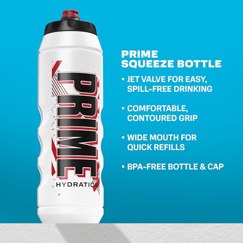 PRIME Hydration 32 oz Red & Black Sports Water Bottle BPA Free Dishwasher Safe