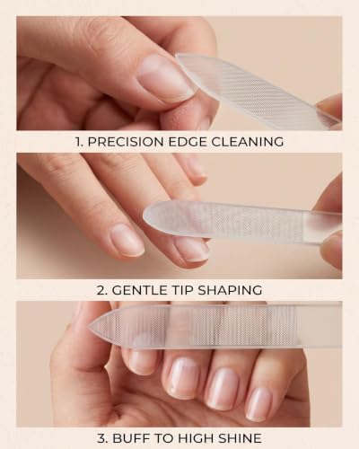 Plamyi 3-Piece Glass Nail File and Shiner Set with Storage Case