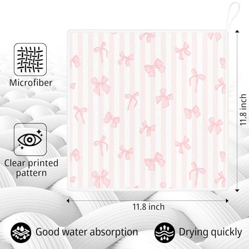 Microfiber Kitchen Dish Cloths - 4-Pack Reusable Towels with Hanging Loop