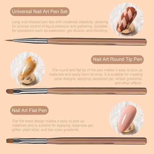 Kootinn 9-Piece Nail Art Brush Set - Professional Manicure Liner Brushes