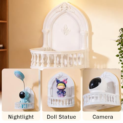 OULIGET Acrylic Mini Floating Shelf - European Court Style Wall Mount for Dolls, Figures & Cameras