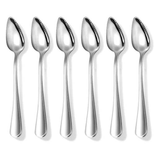 Berglander Serrated Grapefruit Spoons - 6-Piece Stainless Steel Utensil Set