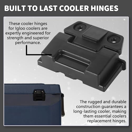 (2 Pack) Coolers Hinge for Igloo 25, 52, 72 Qt BMX Coolers Latch Replacement Parts, Cooler Hinges with Screws for Igloo Cooler Replacement Hinges