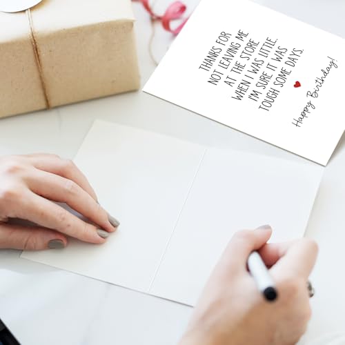 Funny Sarcastic Birthday Card for Mom - 'Not Leaving Me' Design (265)