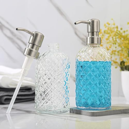 Silver Stainless Steel Soap Dispenser Pump Replacement Head - Pack of 2