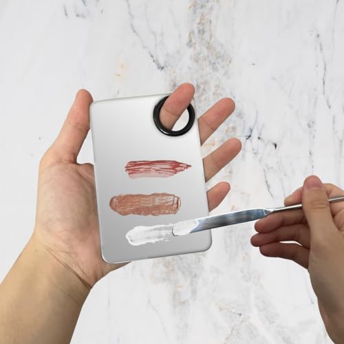Professional Stainless Steel Makeup Spatula and Foundation Palette Set