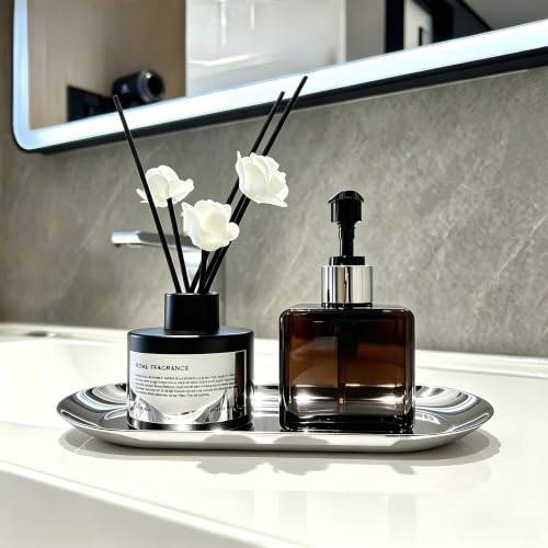 12" x 4.8" Stainless Steel Decorative Tray for Jewelry & Cosmetics