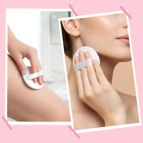 12 PCS Cotton Makeup Powder Puffs Washable Round Face Sponge Cushion with Ribbon