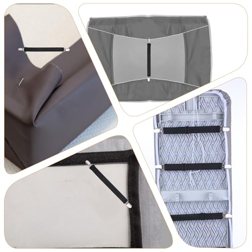 Xyembu 4Pcs Ironing Board Cover Clips Adjustable Fasteners Elastic Straps