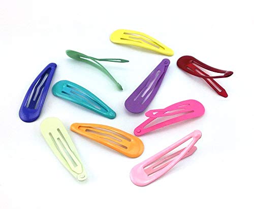 yueton 10 Pairs Colorful Snap Hair Barrettes Glossy Metal Clips for Women