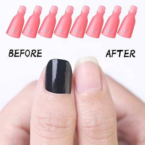 HiMo 10-Piece Plastic Acrylic Nail Art Soak Off Clips for UV Gel Polish