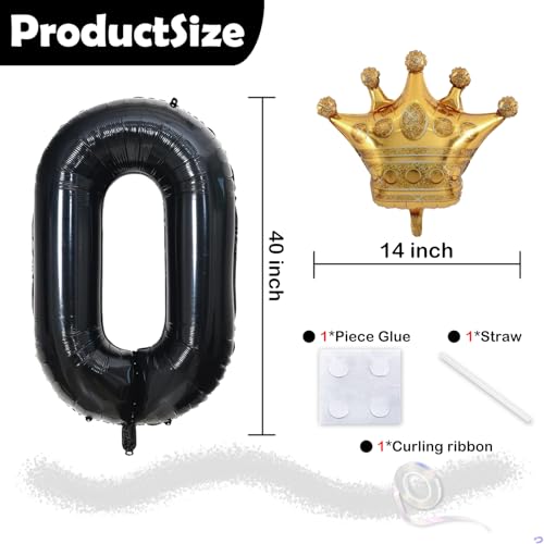 40 Inch Black Number 1 Balloon for Birthday Party Decorations