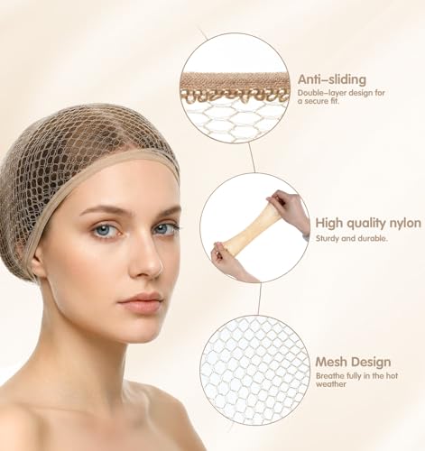 4-Pack Non-Slip Mesh Wig Cap for Long Hair and Cosplay
