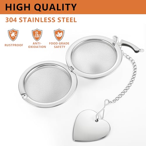 Stainless Steel Tea Infuser 2 Pack – Fine Mesh Loose Leaf Tea Strainers with Bonus Scoop