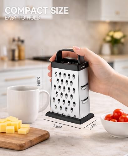Strelitsia 4-Sided Stainless Steel Box Grater - Compact Kitchen Tool