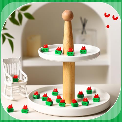 Simgoing 50 Pcs Mini Resin Dumpster Figurines Set - Green & Red