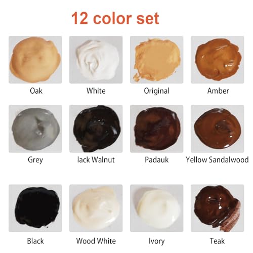 Wood Furniture Repair Kit - 12 Colors Scratch Filler & Touch Up Set