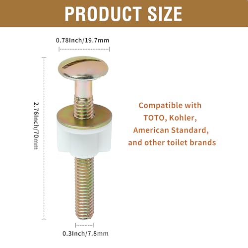Toilet Seat Installation Kit with Metal Screws & Plastic Nuts