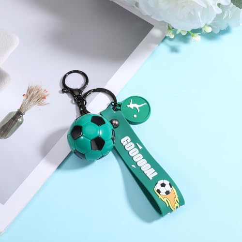 Football Keychain - Inspirational Silicone Sports Pendant for Fans