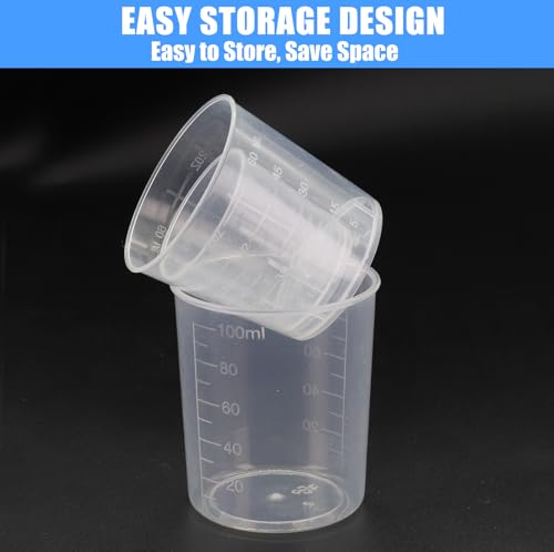 DTDNZKN 3-Pack Measuring Cups Set - BPA-Free Plastic, 30/60/100ml