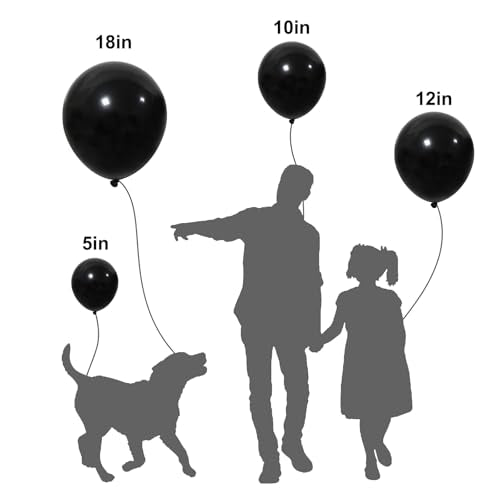 150pcs Black Balloons Kit - Latex Balloons for Parties & Events