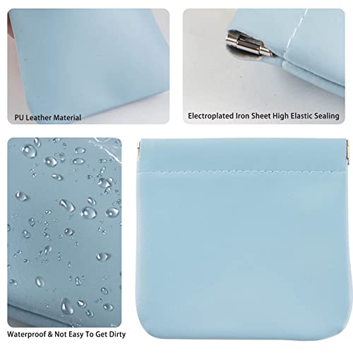 CANIPHA 4pcs Waterproof Leather Pocket Cosmetic Bag Self-Closing Mini Makeup Pouch