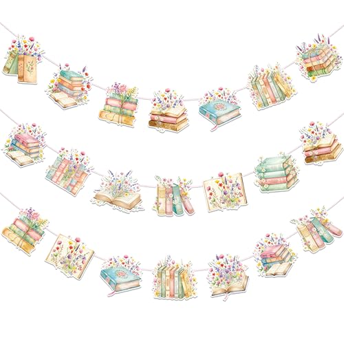 Book Themed Retirement Party Banner Set - Floral A New Chapter Decor