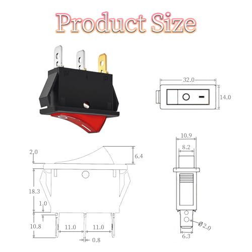 PELIF 120927-24 Electric Fireplace Switch - 120V On/Off Replacement