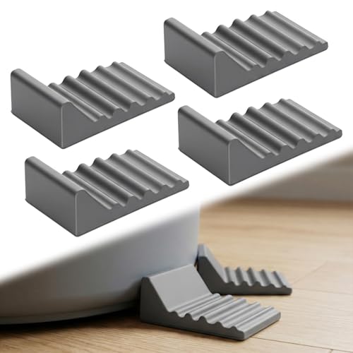 Rubber Wall Protector for Trash Cans - 4 Pack Grey Bumpers