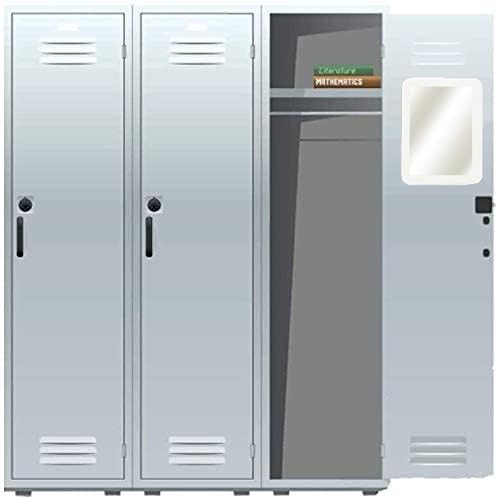 MIHAGUTY Magnetic Locker Mirror 5x7 White Small Real Glass Mirror