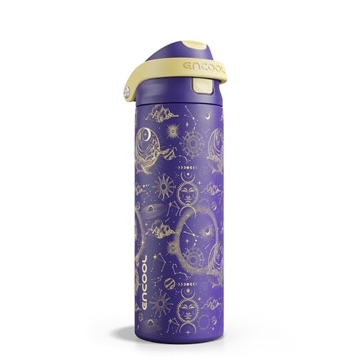 ENCOOL 24 oz Leakproof Insulated Water Bottle with Straw