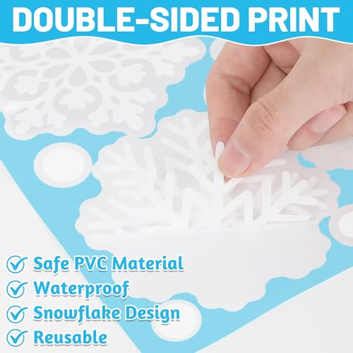 116PCS Christmas Window Clings - Double Sided Snowflake Decals