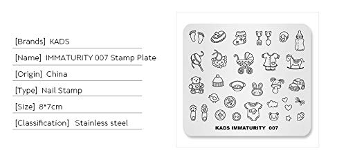 KADS Nail Art Stamping Plate - Cute Baby Immaturity DIY Manicure Template IM007