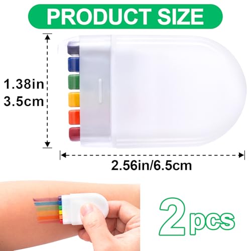 Lekgavd 2PCS Rainbow Face and Body Paint Crayons for Pride Makeup