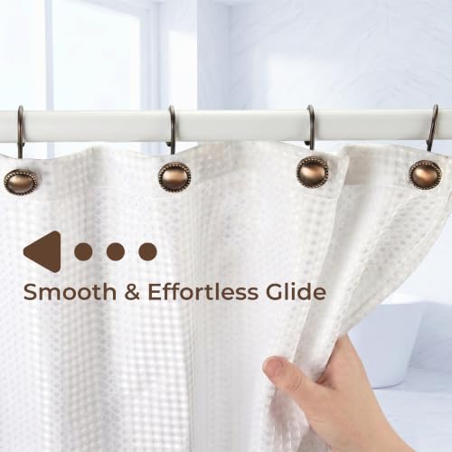 Rust-Resistant Shower Curtain Hooks - 12-Pack Bronze Rings