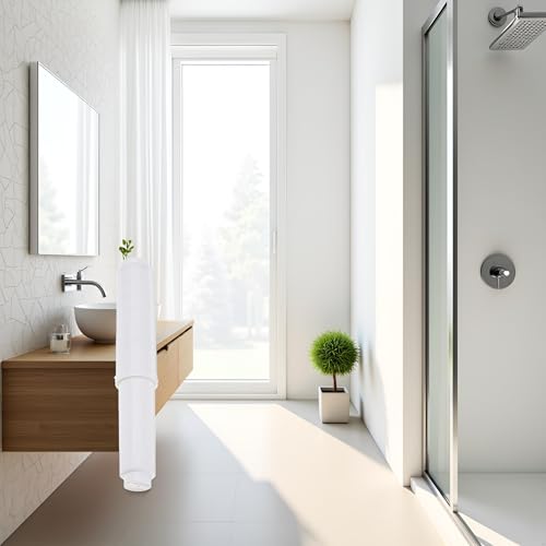 Adjustable White Toilet Paper Holder - Durable Plastic Bathroom Roller