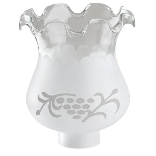 OhLectric Frosted Glass Lamp Shade - Hand Blown Etched Light Shade - Etched Grape Design - Features 1-5/8-Inch Fitter - Replacement Shade for Outdated Or Broken Glassware - Easy to Fix - OL-39162