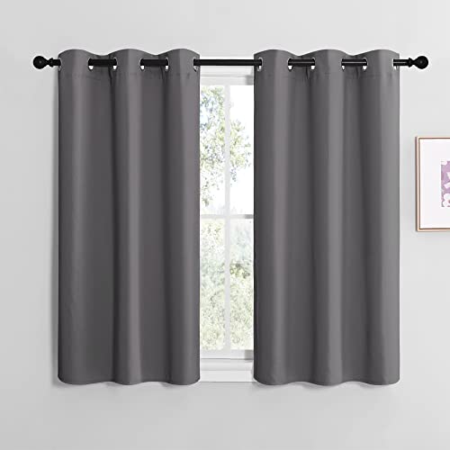 NICETOWN Thermal Insulated Blackout Curtain Panels, 2 Pack, 29x20 inches, Grey