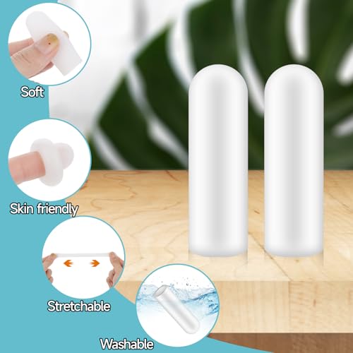 26pcs White Silicone Finger Protectors,Finger Covers,Finger Cots Small,Finger Tip Band-Aids for Finger Cracking Trigger Finger Arthritis Pain Relief