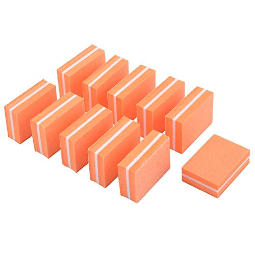 Yimart 20-Pack Double-Sided Mini Nail Buffer Blocks, Orange Sponge Files for Manicure