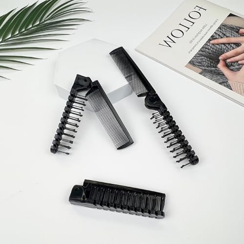 Zoolinn 3PCS Foldable Travel Hair Brush Set - Anti-Static Dual-Headed Compact Comb