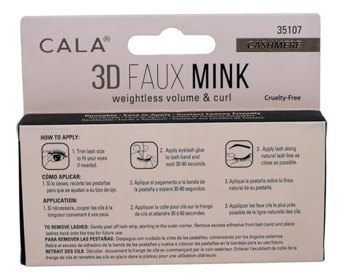 Cala 3D Faux Mink Eyelashes Cashmere 35107 - Lightweight Cruelty-Free Lashes