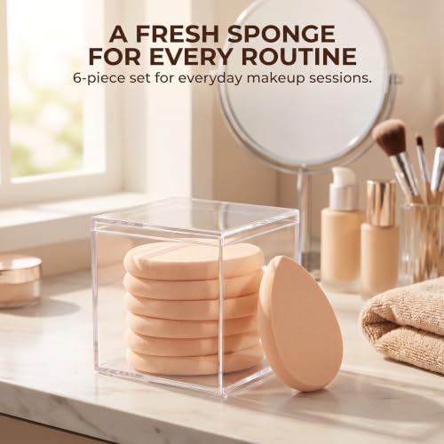 5-Piece Beige Makeup Sponge Blender Set for Flawless Foundation