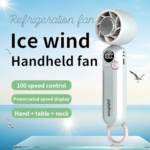 Jidofree Arctic Blue USB Rechargeable Mini Fan with Ice Cooler