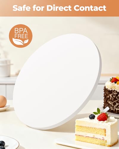 Kootek 12 Inch Cake Boards - 2 Pack Grease-Resistant Round Cake Drums