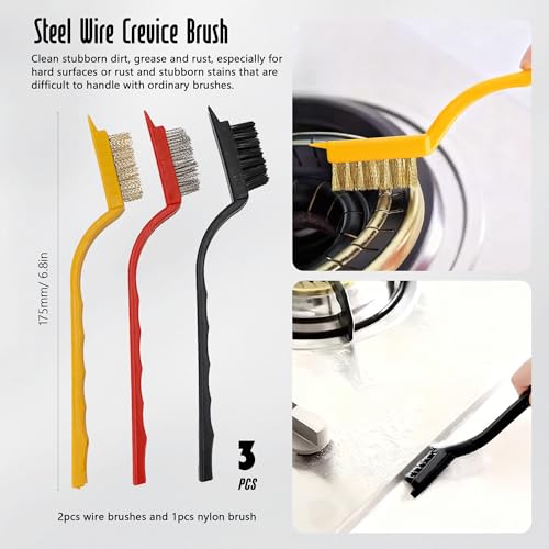 BDS-HOME 12-Piece Crevice Cleaning Brush Set for Kitchen and Bathroom
