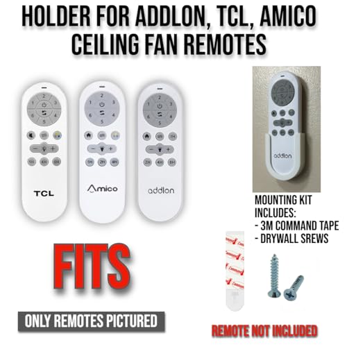 Ceiling Fan Remote Wall Mount Holder for Addlon, TCL, Amico - White