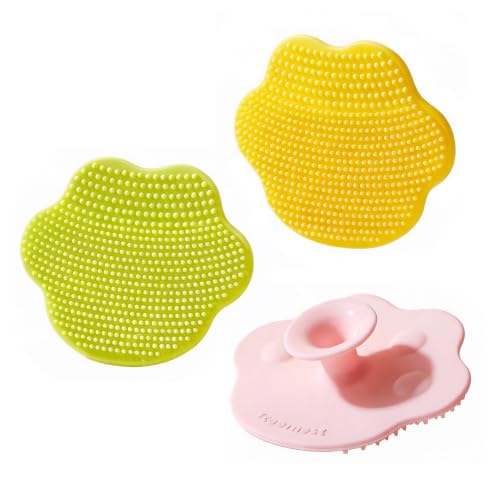 Baby Bath Brush and Cradle Cap Exfoliating Silicone Scrubber 3-Pack